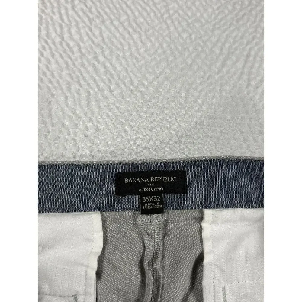Banana Republic Pants Mens 35x32 Gray Linen Blend Casual Beach